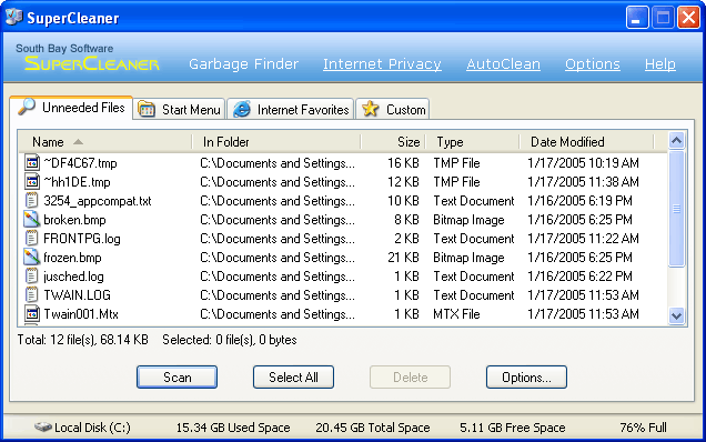 SuperCleaner - Removes unneeded files, protects your privacy
